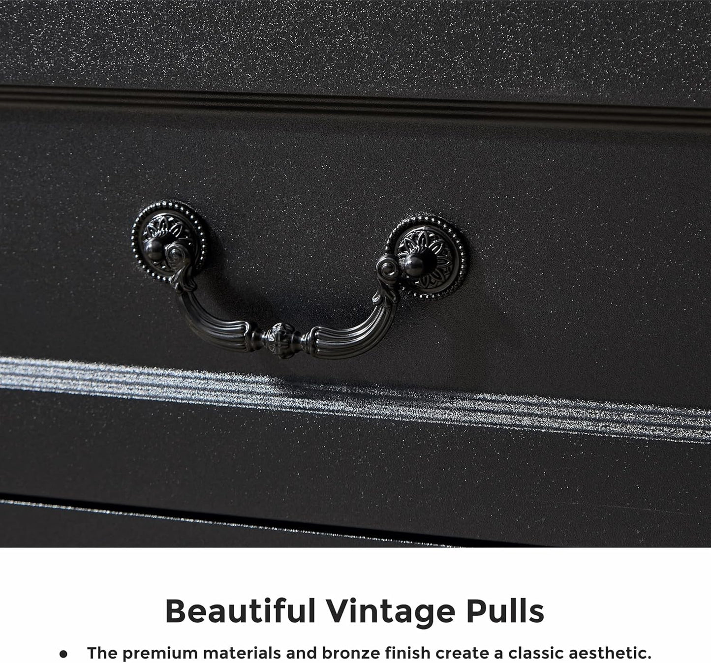 LIDYUK 6 Drawer Dresser for Bedroom Farmhouse Black Tall Wood Chest of Drawers for Bedroom Dresser, Modern Rustic 55" Wide Drawers Dressers Wooden Closet and Storage Cabinet, Hallway, Living Room