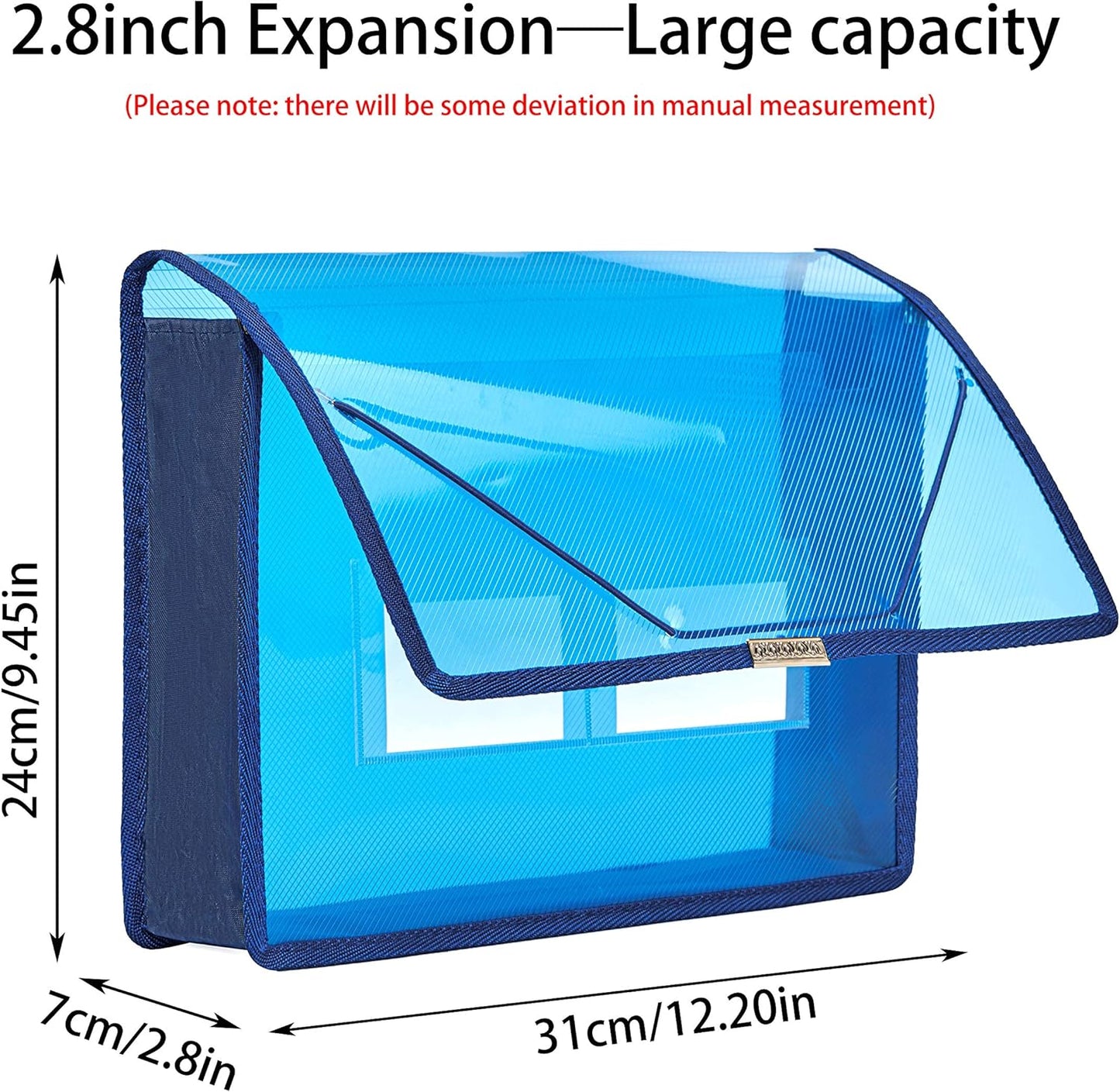 FANWU 6 Pack Plastic Expanding File Wallet Document Organizer with Flap and Cord Closure, Letter Size, 2.8" Expansion, Clear Colored Poly A4 Expandable File Folder for Home School & Office Storage