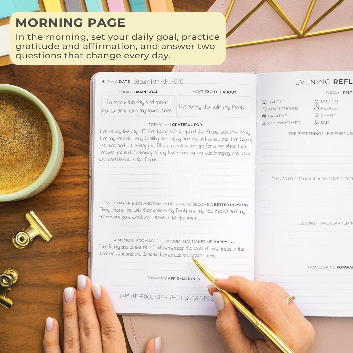 Clever Fox Gratitude Journal – Happiness, Positivity & Affirmation Daily Journal – Inspirational Daily Notebook – 3 Months, A5 (Pearl)