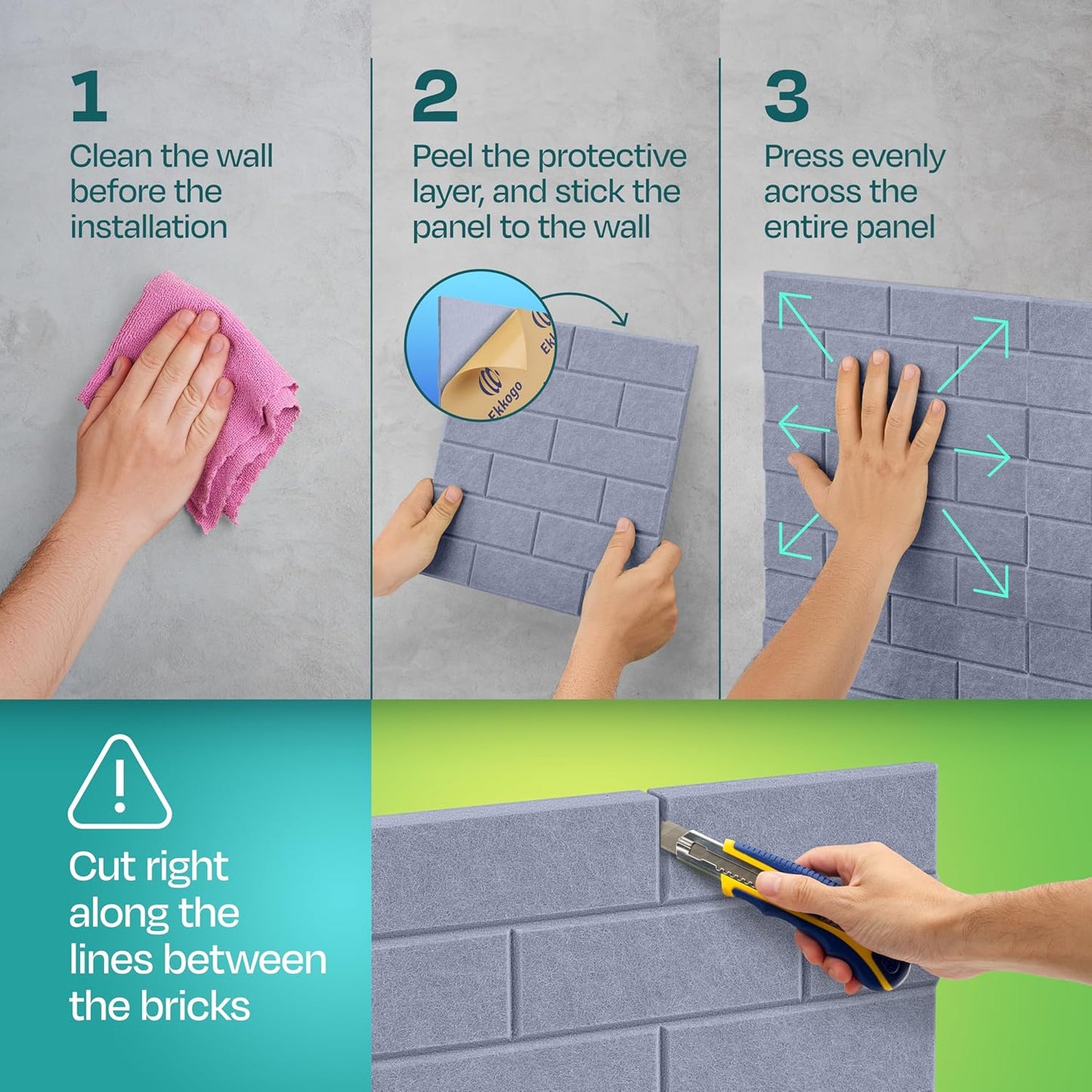 Acoustic Panels 18-Pack Soundproof Wall Panels 12"X12"X0.4" Brick Style Sound Panels Premium Sound Dampening Panels Easy Self Adhesive Installation - [Dusky Gray]