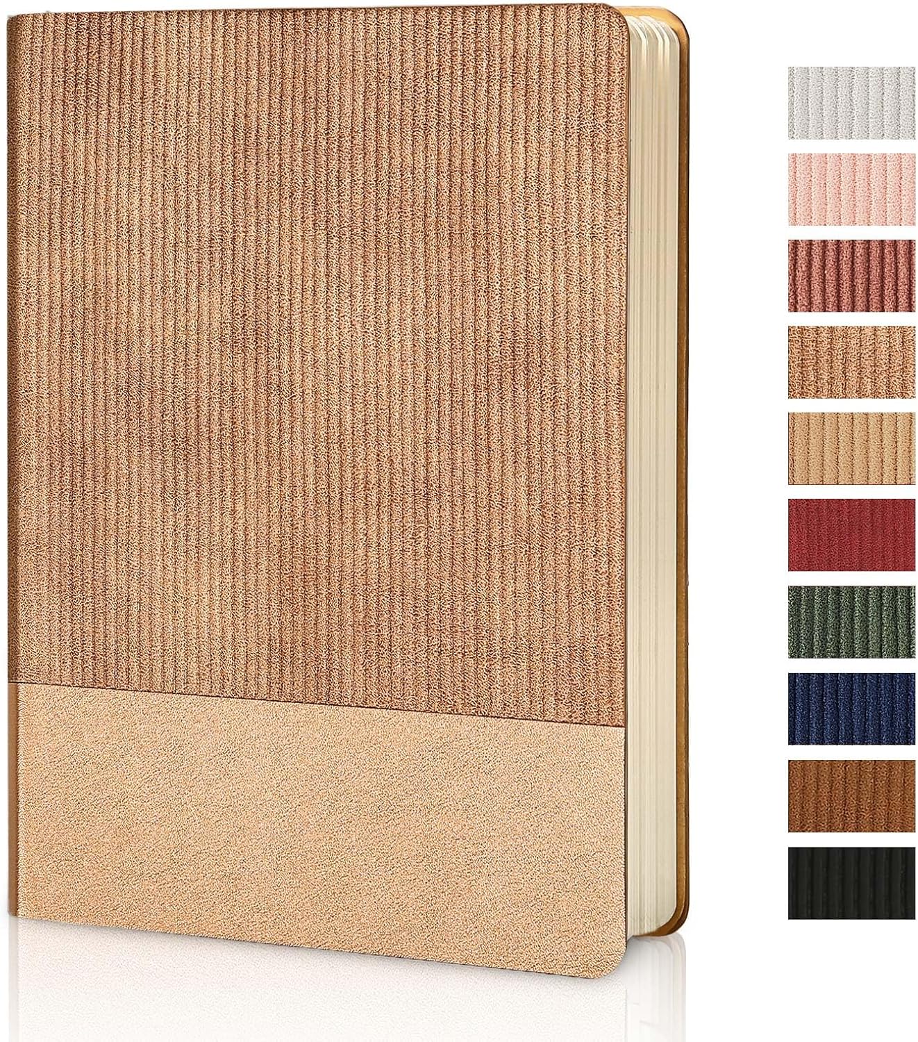 Lined Journal Notebook for Work College Ruled Note Book 5.79"x8.27" A5 PU Leather Daily Journaling 216 Pages for Women Men Writing Home School Supplies Business (A5 Lined 216pages, 09-RoseGold)