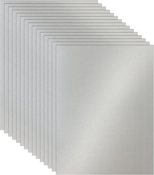 28 Sheets Silver Shimmer Cardstock 8.5 x 11 Craft Paper, 92lb Premium Glossy Grey Paper Card Stock for Wedding, Scrapbooking, Business Cards, Making Cards, Menus