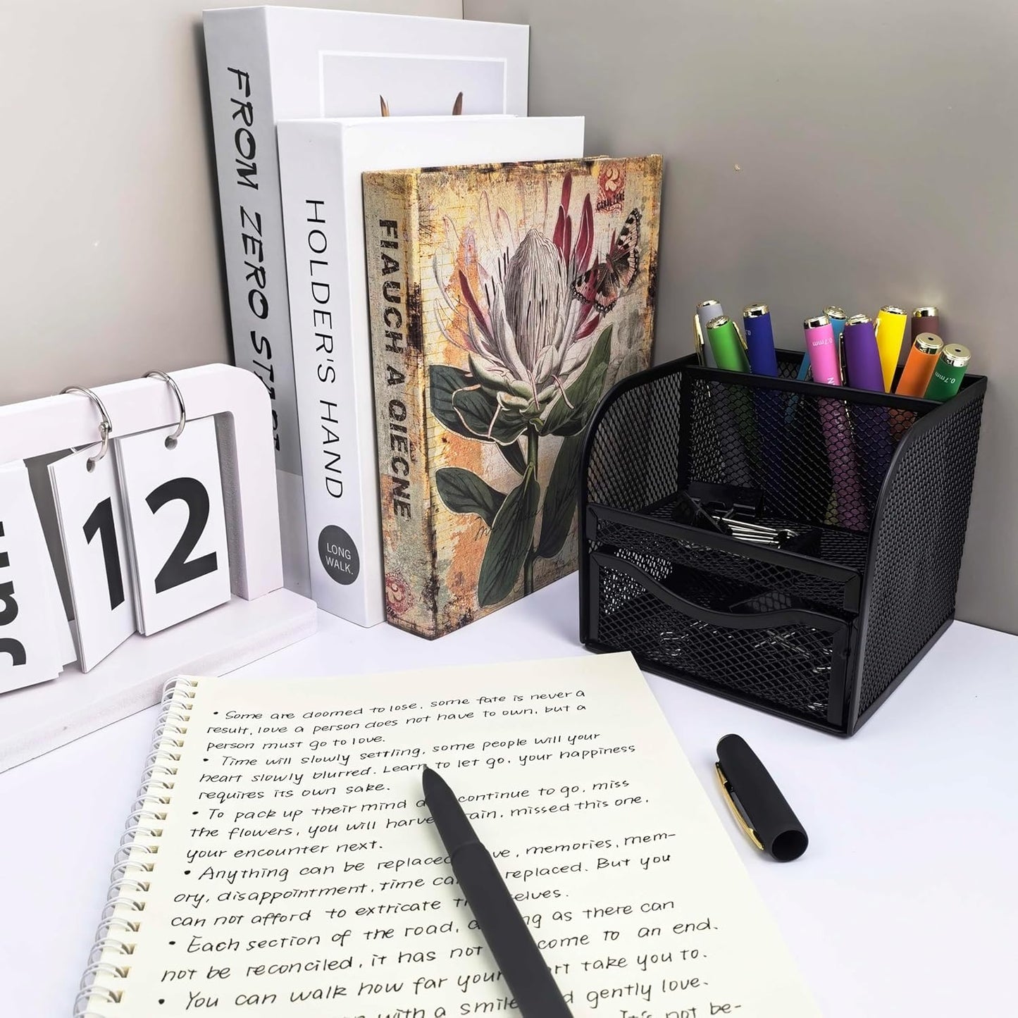 Fengtaiyuan Gel Ink Roller Ball Pens, Black Ink, Ultra Fine 0.38mm, Comfortable Grip, Easy Hold, Writting Pens, Smooth, 18 Count (Black-0.38mm-038P18SS)