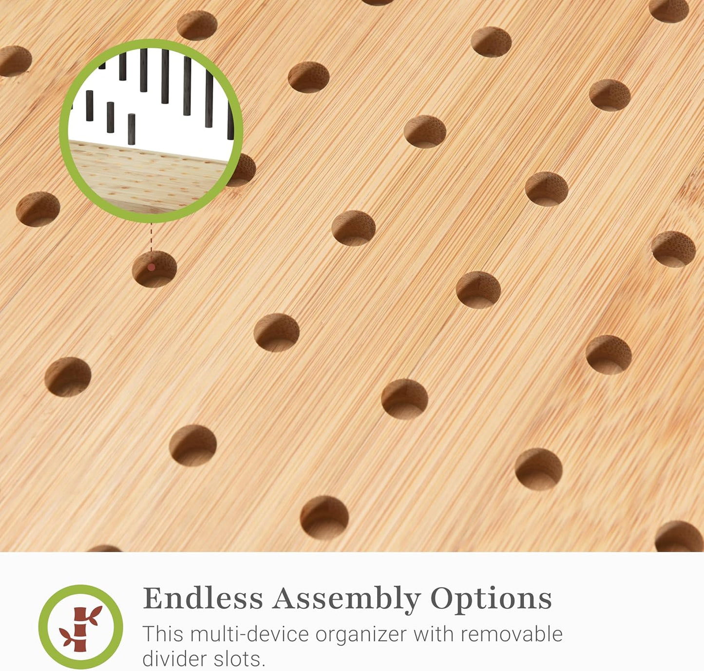 Prosumer's Choice Black Wooden Charging Station Organizer for Multiple Devices - Cable Management Box with 5 Slots and Removable Dividers - Charger Organizer for Phone, Tablet, Home, Office, 12"x6"x7"