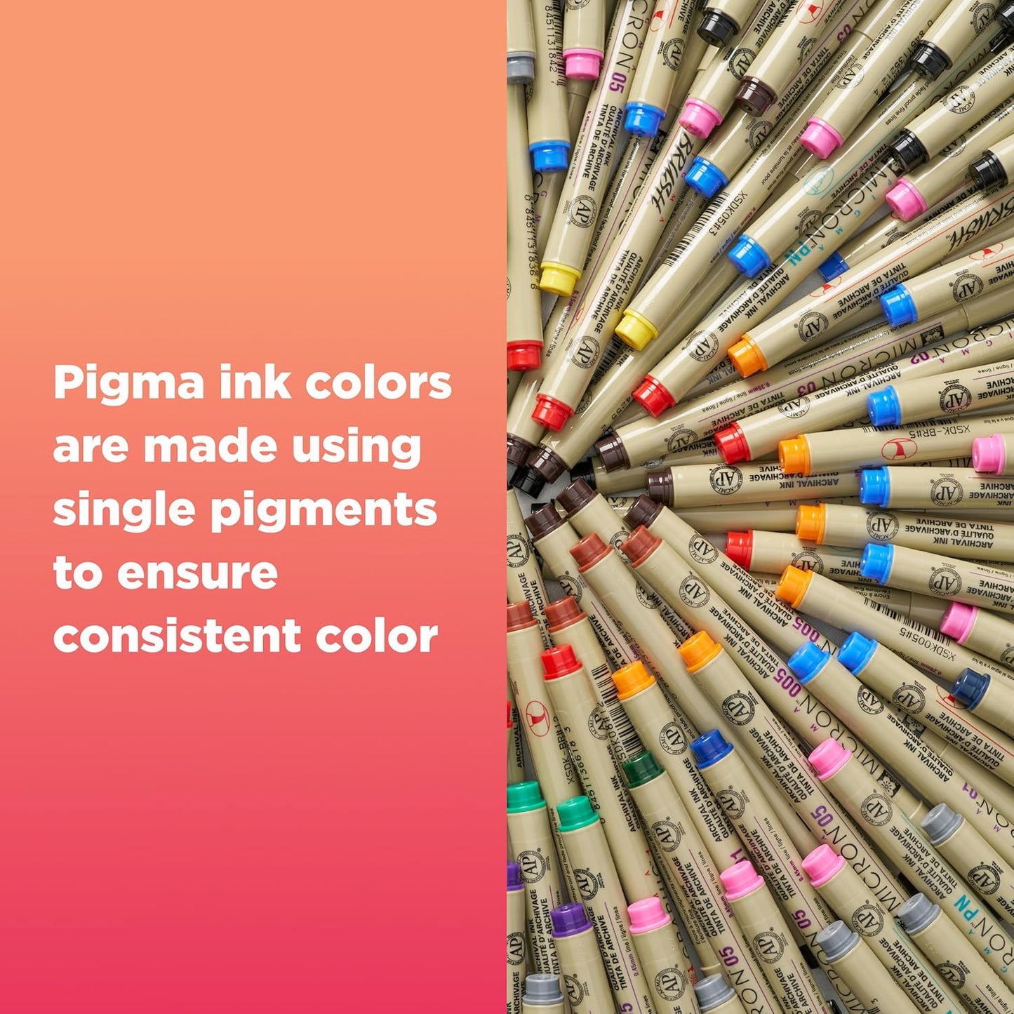 SAKURA Pigma Sketch Brush - Archival Ink Sketching Pens - Art Pens for Calligraphy, Hand Lettering & Writing - Assorted Archival Colors - 8 Pack