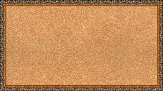 Amanti Art Natural Cork Board for Wall, 20x36 Vision Board with Bronze Frame, Large Corkboard Office Decor for Home Organization, Traditional Corkboard Pinboard to Display Items for Home Organization