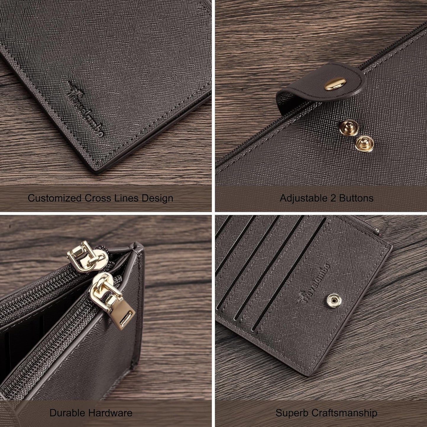 Travelambo RFID Wallet Women Large Size Bifold Multi Card Wallet Case with Zipper Pocke Credit Card Holder for Women