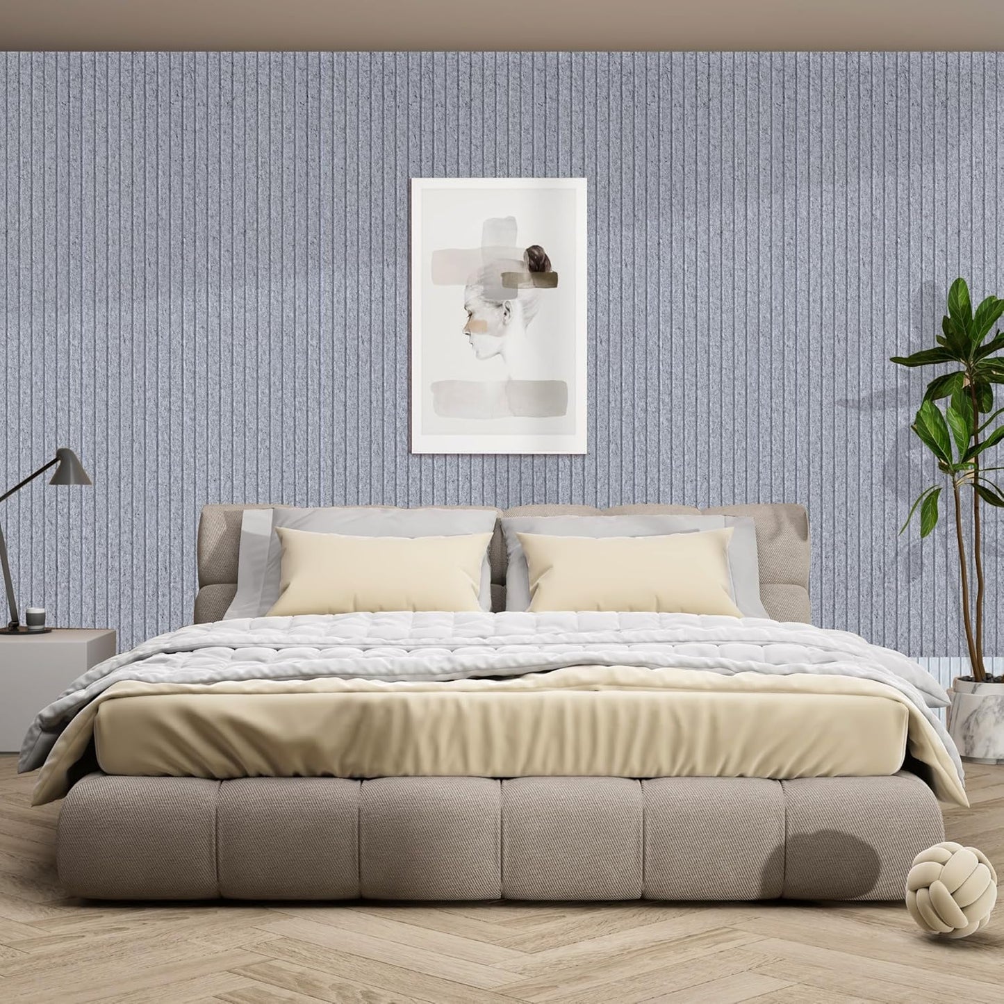 5 Pack Acoustic Panels, 48 x 24x 0.4 Inch Sound Proof Panels for Walls, Premium Wall Sound Absorbing Panels, Decorative Sound Dampening Panels for Media Room, Office and Studio,Silver Gray