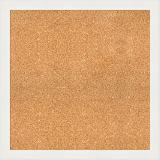 Amanti Art Natural Cork Board for Wall, 33x33 Vision Board with White Frame, Large Corkboard Office Decor for Home Organization, Casual Corkboard Pinboard to Display Items for Home Organization in