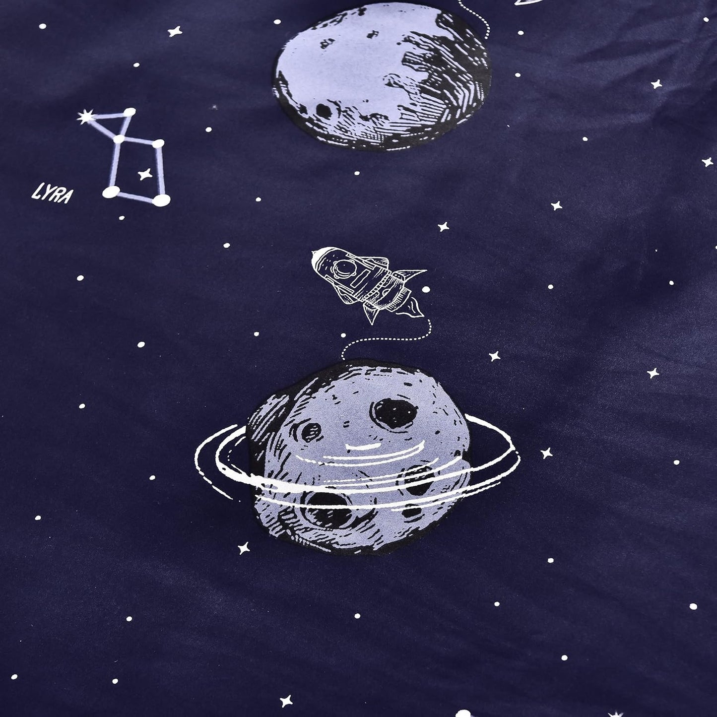 Navy Space Adventure Japanese Floor Futon Mattress, Thicken Tatami Mat Sleeping Pad Foldable Bed Roll Up Mattress Floor Lounger Bed Couches and Sofas for Kids Full Size