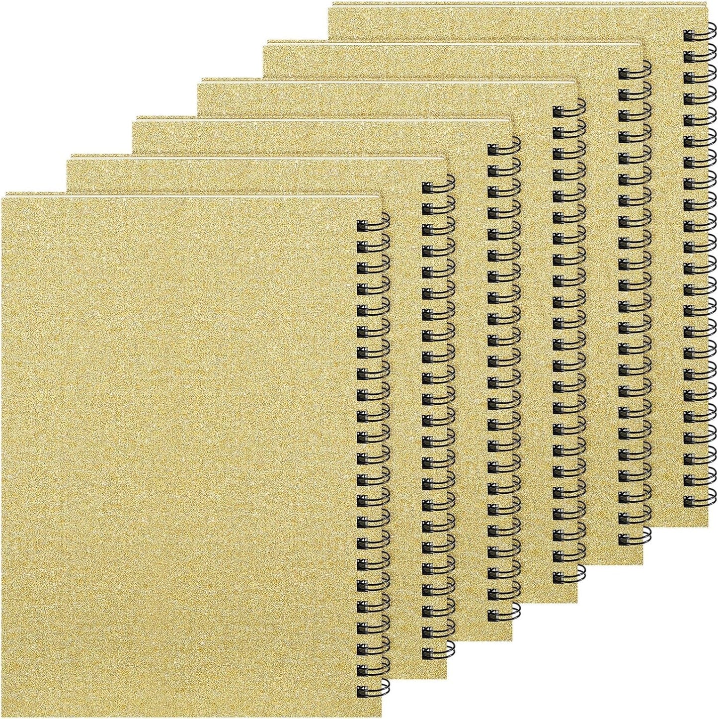 Yahenda 6 Pcs Spiral Notebook Bulk A5 Journal Lined 8.3'' x 5.5'' Writing Composition Paper Small Notepad Subject Notebook for Students Office Business Back to School Supplies (Light Gold)