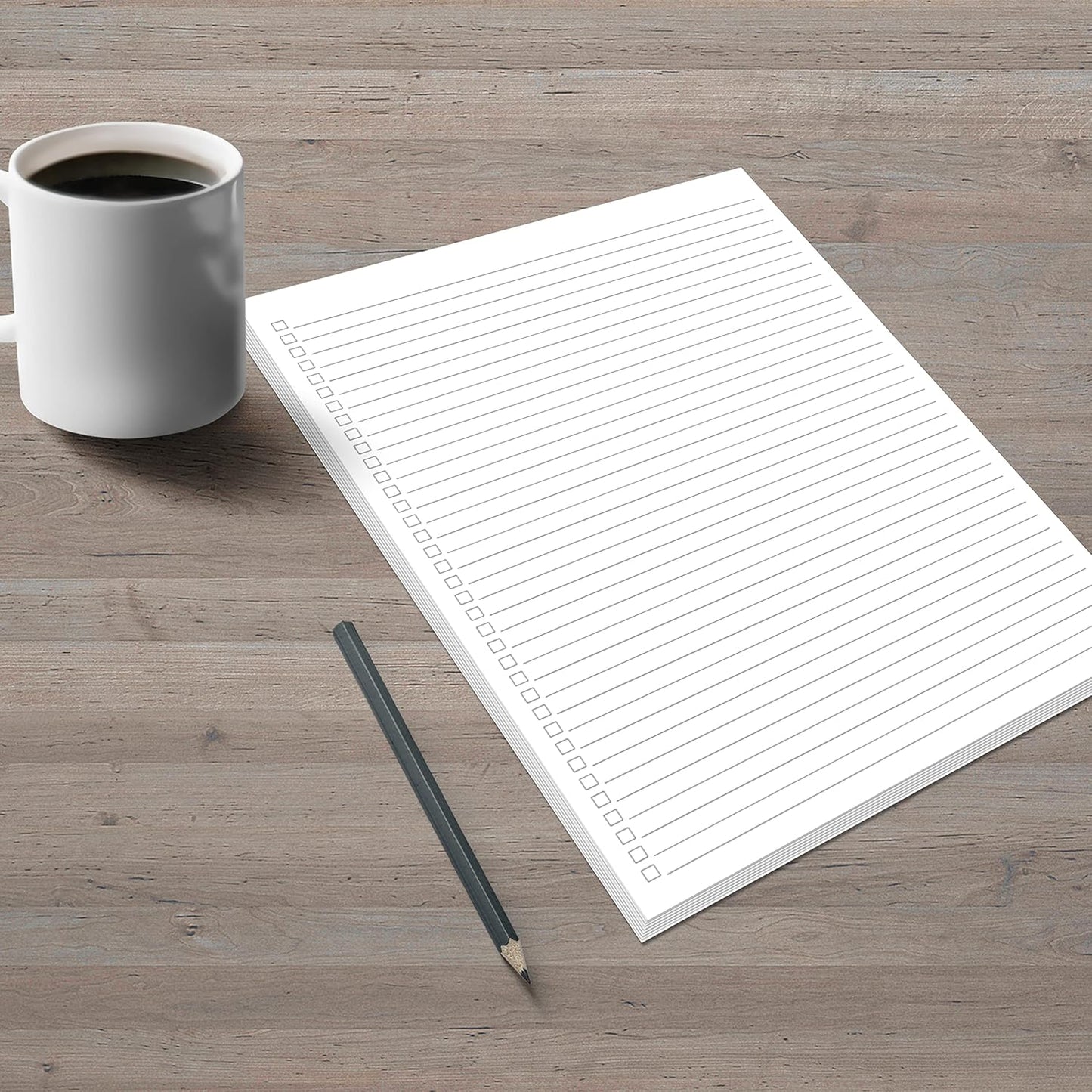 321Done Checklist To Do List Notepad - 50 Sheets (8.5" x 11") To-Do Checklist Tear Off Planning Pad, Large Letter Size - Made in the USA - Plain Gray