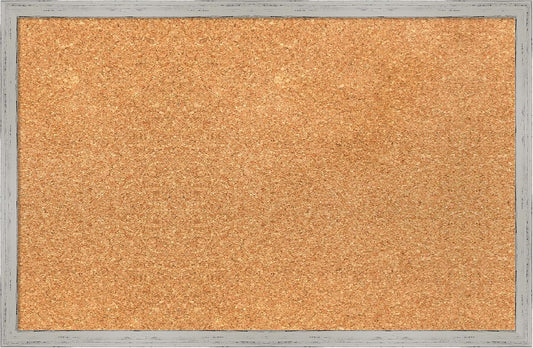 Amanti Art Natural Cork Board for Wall, 15x23 Vision Board with White Frame, Small Corkboard Office Decor for Home Organization, Cottage Corkboard Pinboard to Display Items for Home Organization in