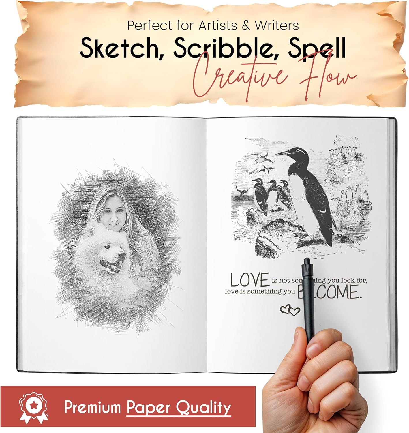 Vintage Brown Genuine Leather Journal - Antique Deckle Edge White Paper With Clasp Lock Aesthetic Daily Writing leather Creative Writing Notebook For Travelling, Office, Gift For Men & Women