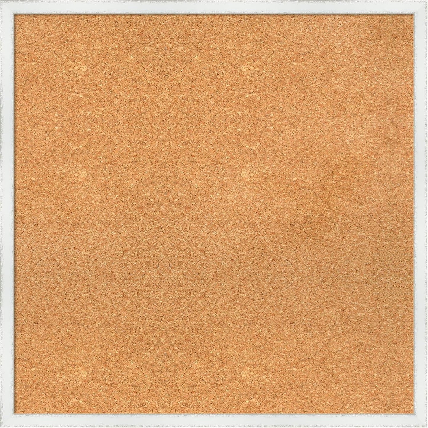 Amanti Art Natural Cork Board for Wall, 25x25 Vision Board with White Frame, Medium Corkboard Office Decor for Home Organization, Country Rustic Corkboard Pinboard to Display Items for Home