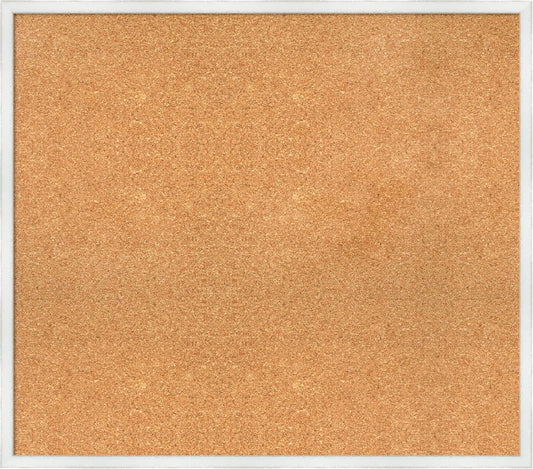 Amanti Art Natural Cork Board for Wall, 29x33 Vision Board with White Frame, Large Corkboard Office Decor for Home Organization, Country Rustic Corkboard Pinboard to Display Items for Home