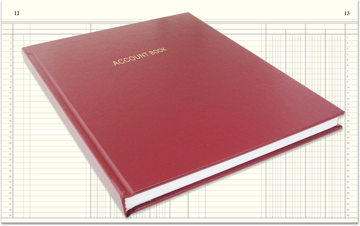 BookFactory Account Book/Ledger Book/Accounting/Account Notebook (4 Column/Four Columns Columnar Book Format) - 168 Pages, 8'' x 10'', Burgundy Cover, Section Sewn Hardbound (ACT-168-S4CM-A-LMT16-AX)