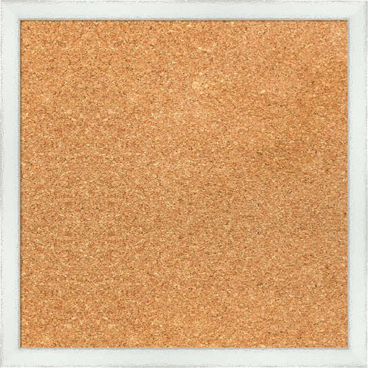 Amanti Art Natural Cork Board for Wall, 15x15 Vision Board with White Frame, Small Corkboard Office Decor for Home Organization, Country Rustic Corkboard Pinboard to Display Items for Home