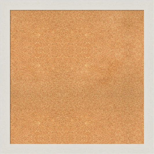 Amanti Art Natural Cork Board for Wall, 31x31 Vision Board with White Frame, Large Corkboard Office Decor for Home Organization, Country Rustic Corkboard Pinboard to Display Items for Home