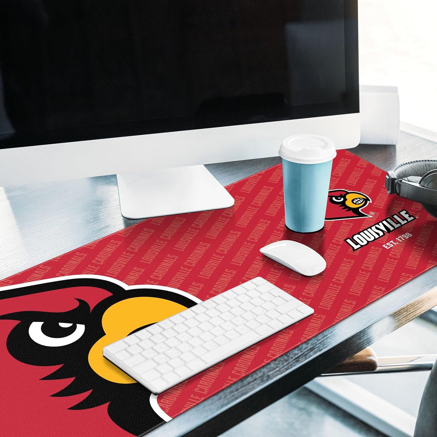 YouTheFan NCAA Louisville Cardinals Logo Series Desk Pad