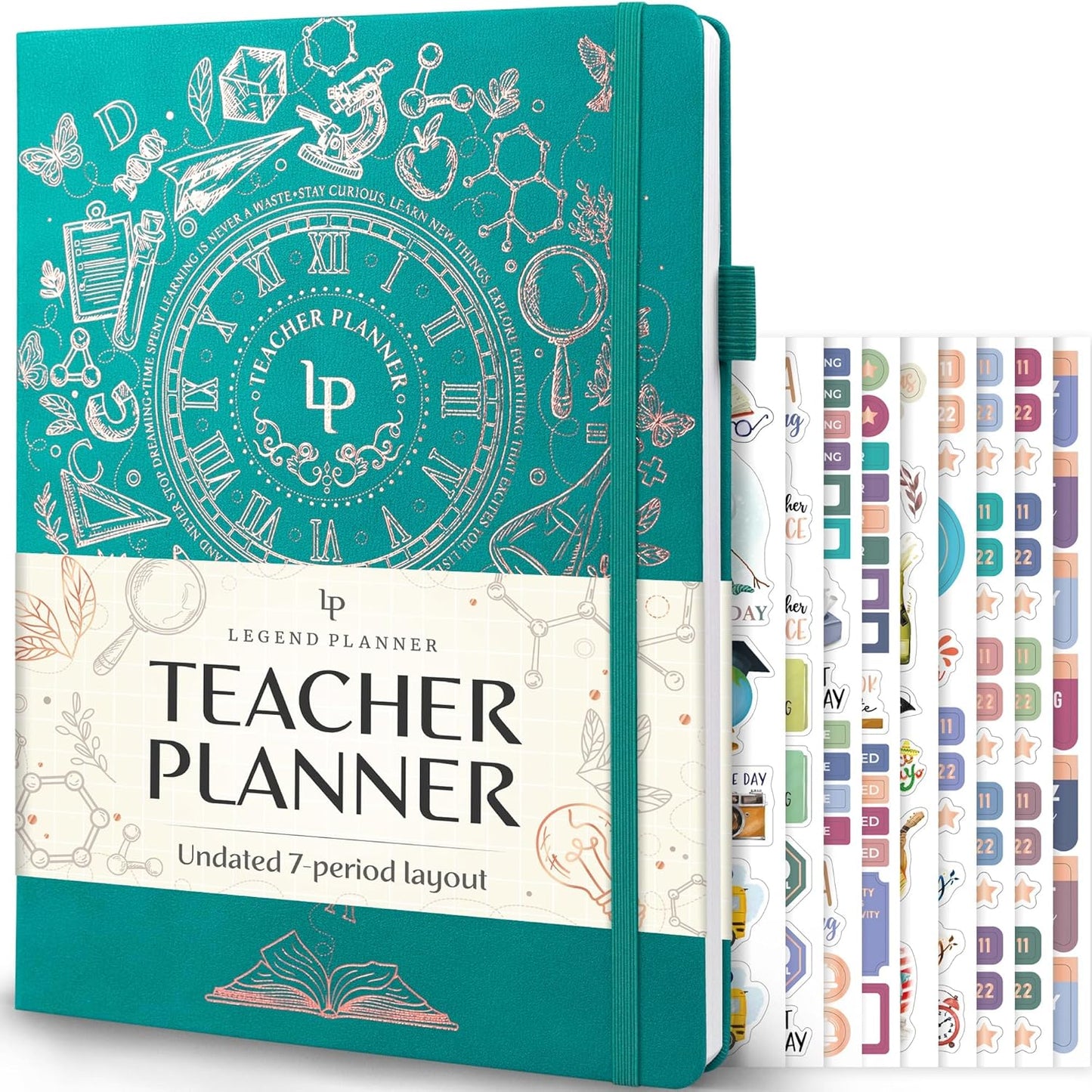 Legend Teacher Planner – Undated Lesson Plan Book for Teachers with Weekly & Monthly Calendars - Classroom Organization & School Year Planner – 8.5”x11.5” Hardcover (Viridian Green)