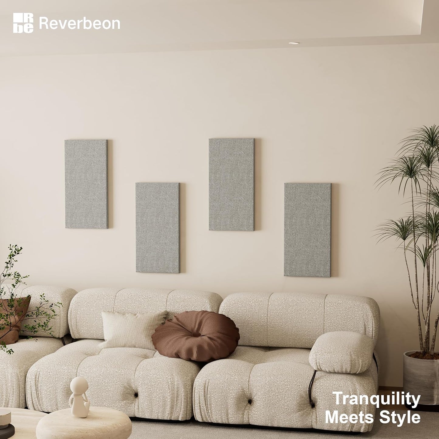 4PCS Acoustic Panels, 24"x12" Fabric Acoustic Panels for Walls, Self-Adhesive Sound Absorbing Panels for Home, Office, Studios (Mist Graphite)