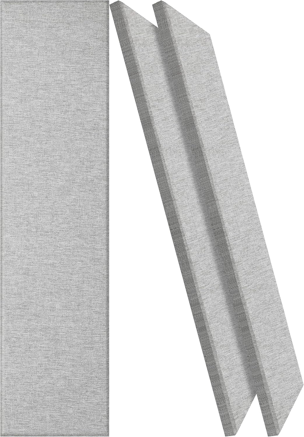 BUBOS 2 PCS Acoustic Panels,47.2''x11.8'' Fabric Soundproof Wall Panels,Self-adhesive Sound Absorbing Panels for Studios, Office, Home Theater, Fabric-Clad-N Light Grey