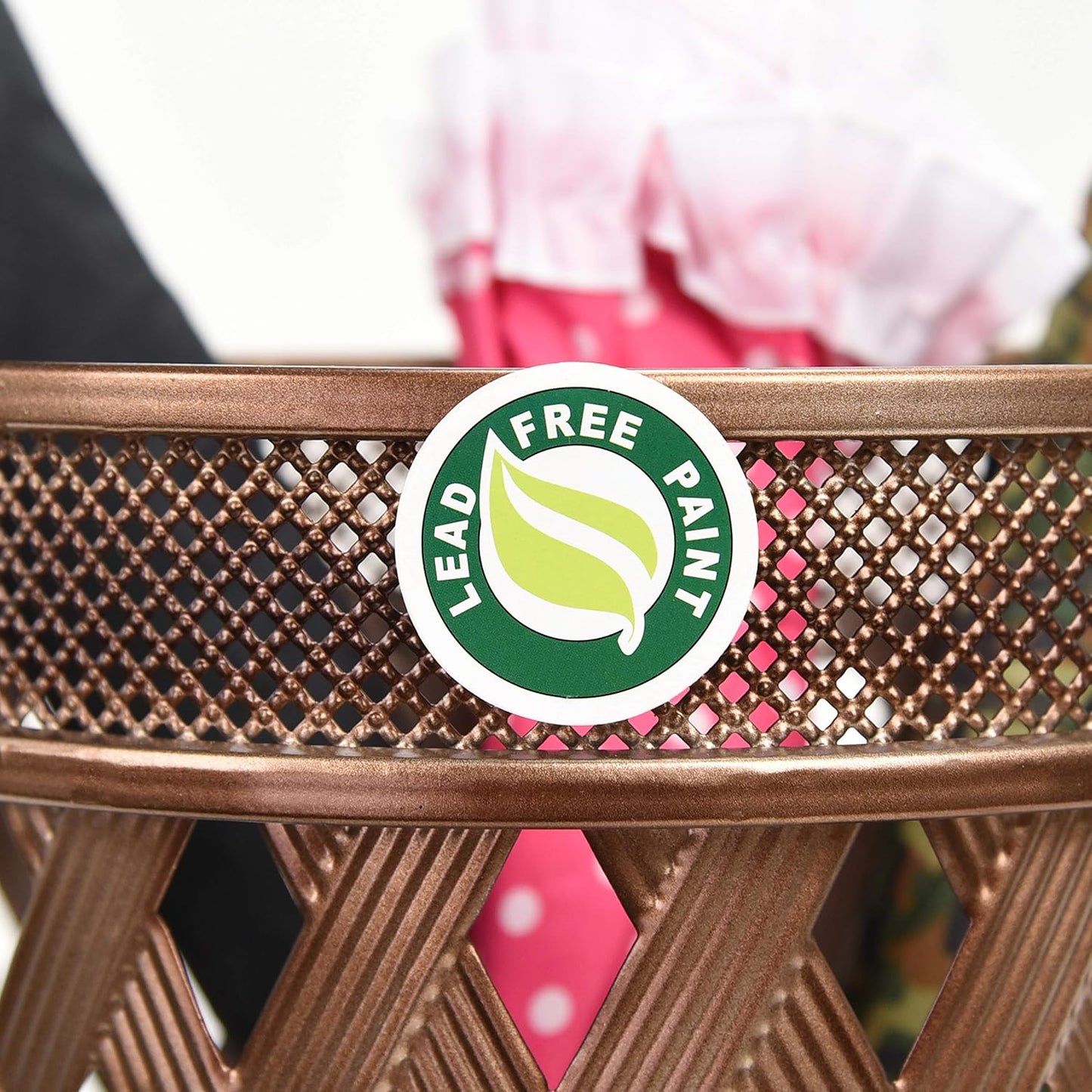 Dualplex Umbrella Stand, Umbrella Holder, Antique Look Metal Entry Hallway Décor, Wallside Style w/Removable Drip Tray. Rack Holds Umbrellas Canes Walking Stick