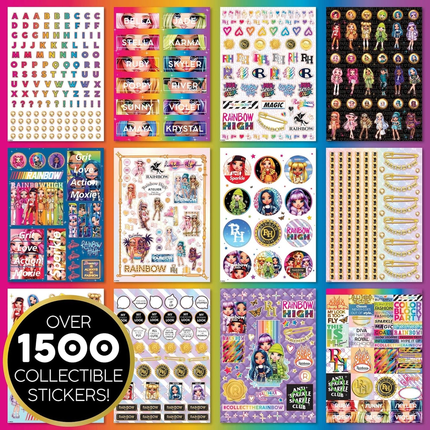 Rainbow High 1500+ Fashion First Stickers by Horizon Group USA