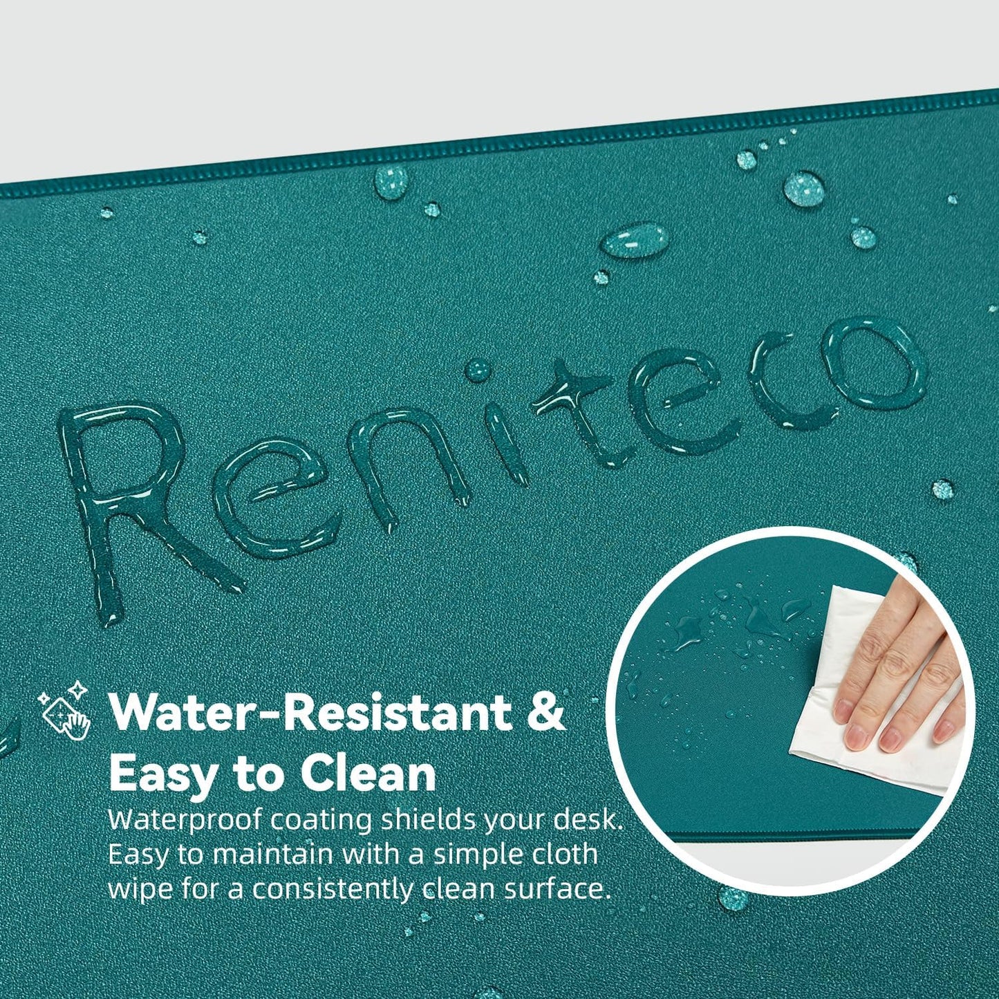 Waterproof Large Gaming Mouse Pad with Durable Stitched Edges, Non-Slip Rubber Base, Grainy Jacquard Mouse Mat Desk Pad for Home Office Gaming, 15.74"x35.43"x0.12", Green