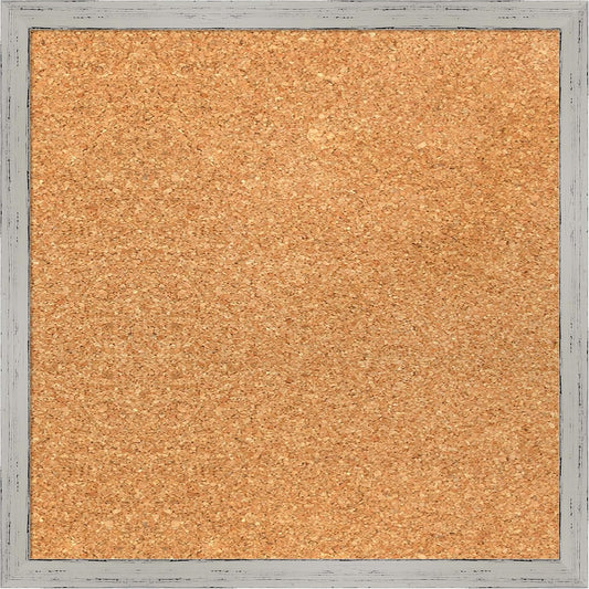 Amanti Art Natural Cork Board for Wall, 15x15 Vision Board with White Frame, Small Corkboard Office Decor for Home Organization, Cottage Corkboard Pinboard to Display Items for Home Organization in