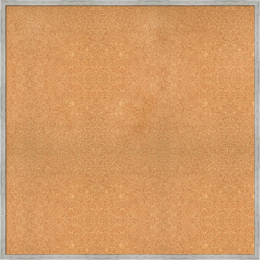 Amanti Art Natural Cork Board for Wall, 37x37 Vision Board with White Frame, Oversize Corkboard Office Decor for Home Organization, Cottage Corkboard Pinboard to Display Items for Home Organization