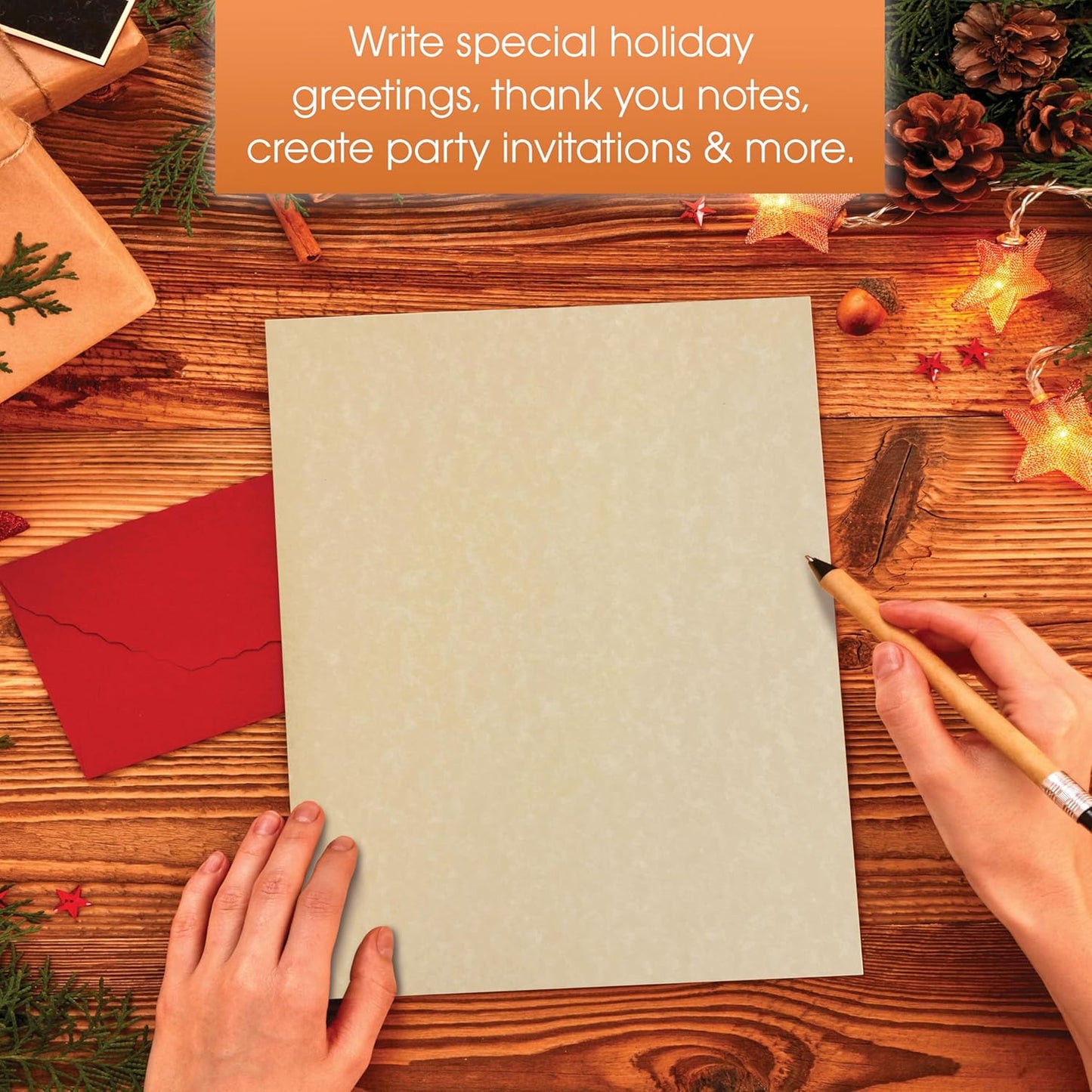 Parchment Stationery Paper, 96 Sheets, Textured Ivory, 24 lb Bond/90 gsm, Stationery Paper for Certificates, Resumes, Diplomas, Executive Use, Printer-Friendly, by Better Office Products