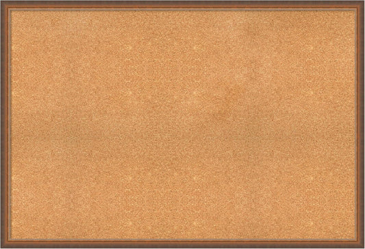 Amanti Art Natural Cork Board for Wall, 34x50 Vision Board with Bronze Frame, Oversize Corkboard Office Decor for Home Organization, Modern Corkboard Pinboard to Display Items for Home Organization
