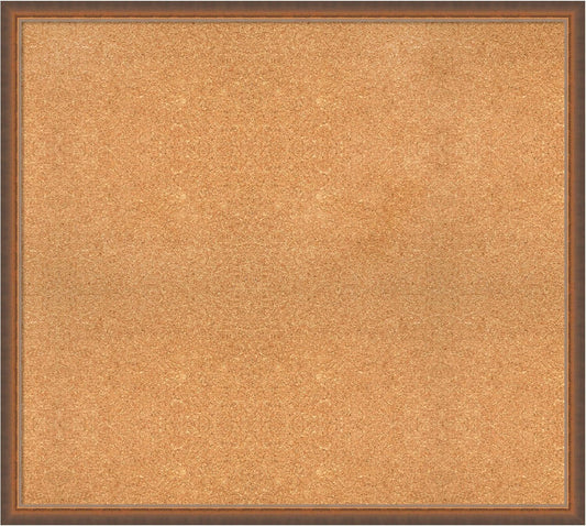 Amanti Art Natural Cork Board for Wall, 34x38 Vision Board with Bronze Frame, X-Large Corkboard Office Decor for Home Organization, Modern Corkboard Pinboard to Display Items for Home Organization in