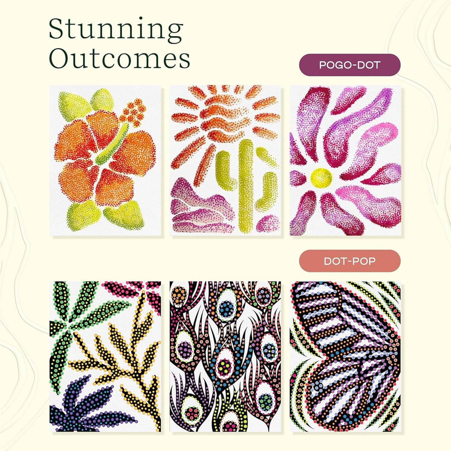 Lifelines FlowArt Activity Pad, 2-Pack - Guided Dot Art Meditations with Markers – Dot-Pop and Pogo-Dot Coloring Books for Teens, Adults & Seniors