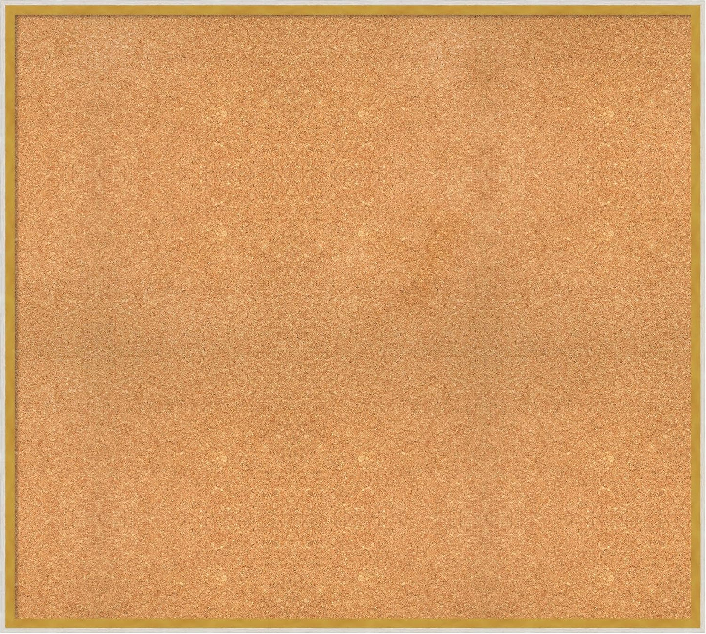 Amanti Art Natural Cork Board for Wall, 35x39 Vision Board with White Frame, Oversize Corkboard Office Decor for Home Organization, Modern Corkboard Pinboard to Display Items for Home Organization in