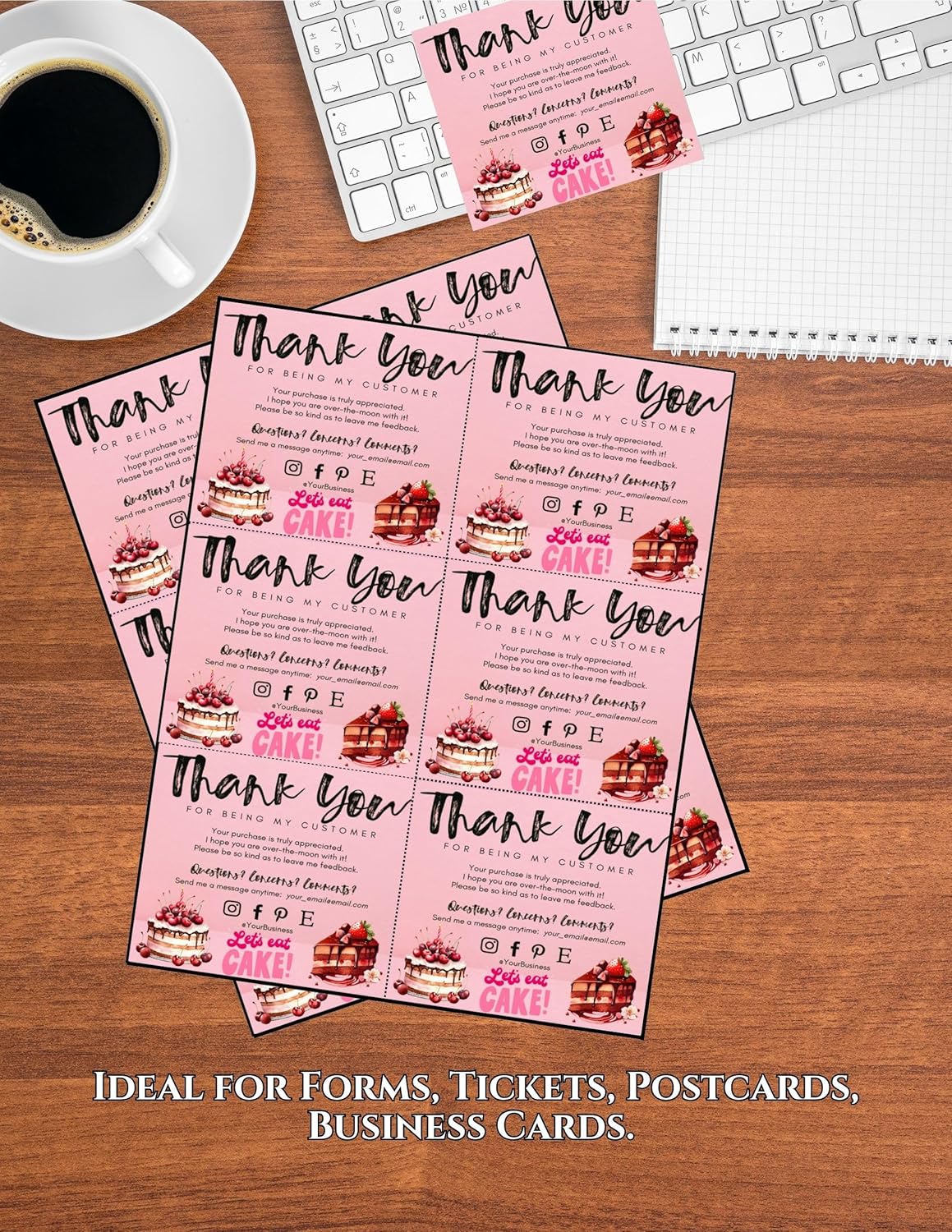 Limited Papers (TM) 8.5x11 Perforated Paper, 20/50 Pound, 75 GSM, Variety of Perforation Sizes and Colors, for Forms, Tickets, Postcards, Business Cards. (Blue, 6 up)