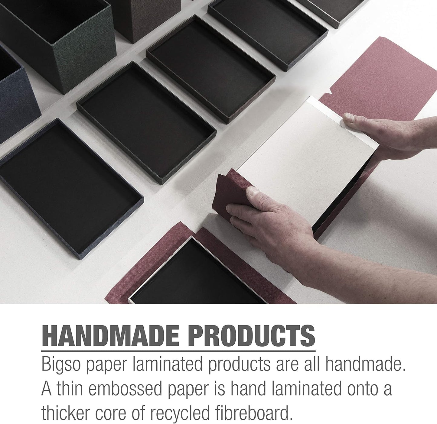 Bigso Box of Sweden Ingrid 3-Drawer Fiberboard Desk Organizer for Office Supplies and Accessories - Stackable Makeup Drawer Organizer - 6.3in x 9.9in x 8.1in - Blue