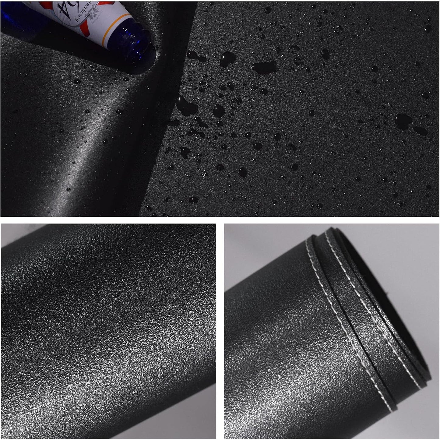 Vyaaa PU Leather Desk Mat, 55" x 24" Large Mouse Pad, Waterproof Extra Large Desk Mat, Desk Mats on top of Desks for Home or Office (Black)