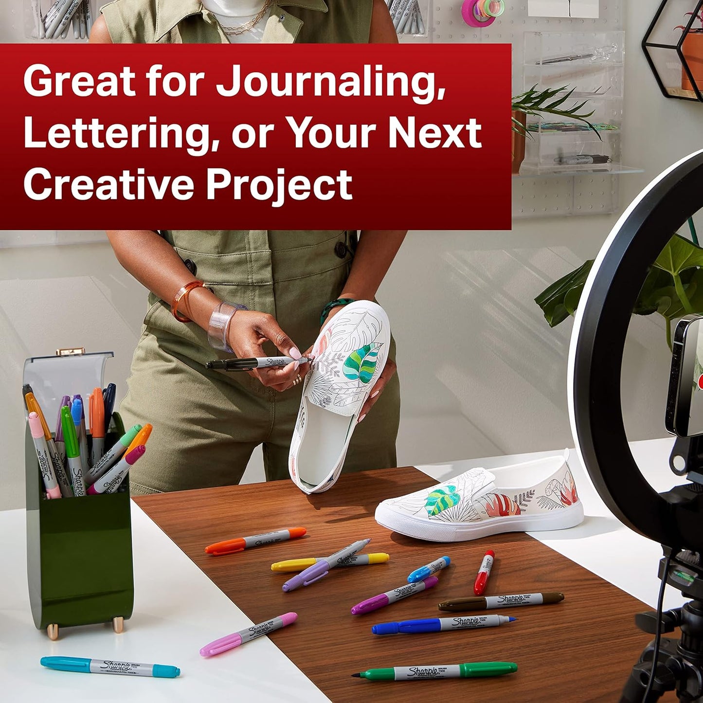 Sharpie Brush Twin Permanent Marker Brush Tip Marker and Ultra Fine Tip Black 12 Count