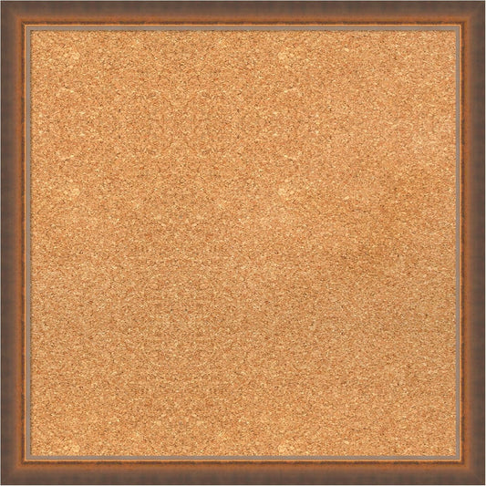Amanti Art Natural Cork Board for Wall, 22x22 Vision Board with Bronze Frame, Medium Corkboard Office Decor for Home Organization, Modern Corkboard Pinboard to Display Items for Home Organization in