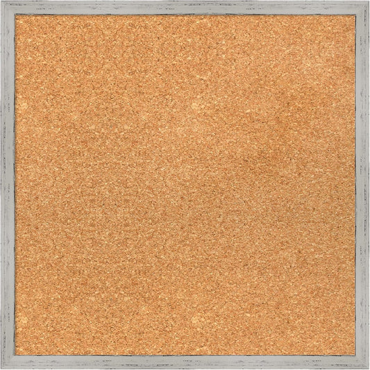 Amanti Art Natural Cork Board for Wall, 19x19 Vision Board with White Frame, Small Corkboard Office Decor for Home Organization, Cottage Corkboard Pinboard to Display Items for Home Organization in