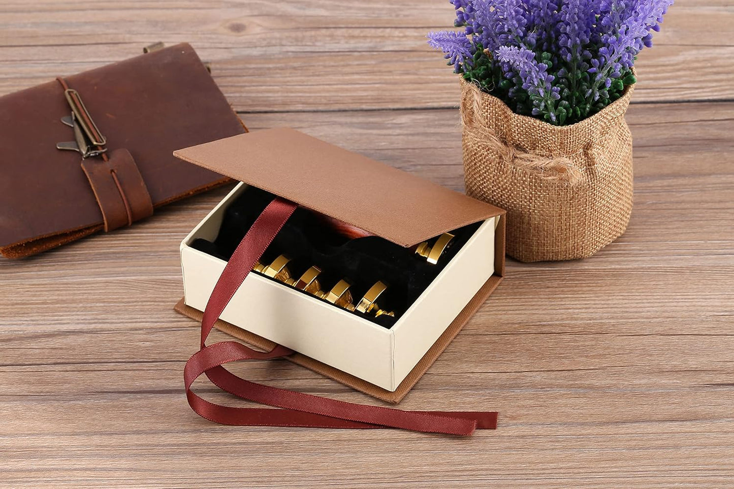 Yoption 6 Pcs Wax Seal Stamp Set, Ocean Crystal Mermaid Sealing Wax Stamps Kit, Wooden Handle with Brass Head for Wedding Christmas Invitation Gift Cards