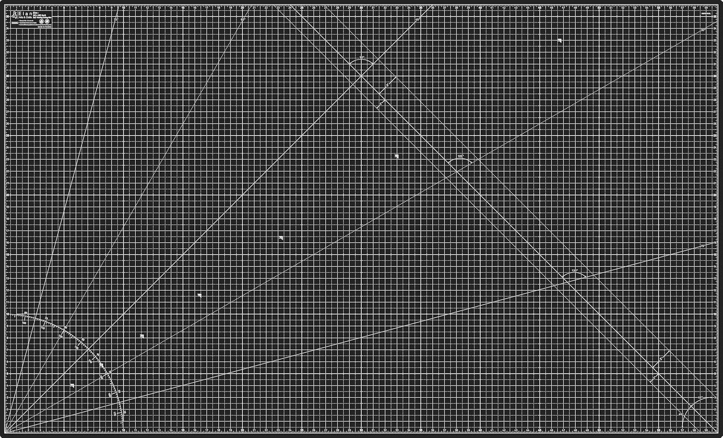Elan Cutting Mat 36x60 Black & Taupe, Extra Large Self Healing Cutting Mat 36 x 60 Inch, 5-Ply Craft Board Black, Hobby Board for Sewing and Quilting