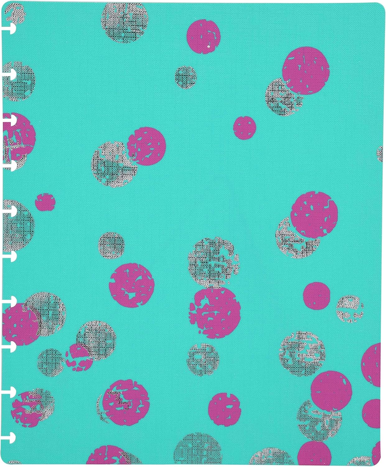 Talia Discbound Notebooks, Planner, Customizable, (yBounce Taffy w/Aluminum Silver Discs, Midsize (7.5in x 9.75in))