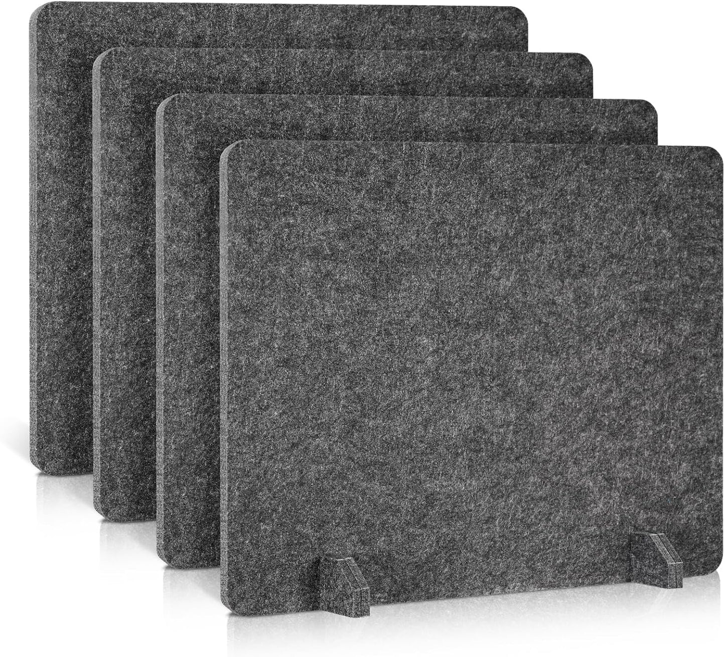 4 Pack Acoustic Desk Dividers - 24" x 20" Freestanding Privacy Panels Set with Noise - Reducing Design Cubicle Sound Proof, Ideal for Office, Classroom, and Home (Dark Gray)