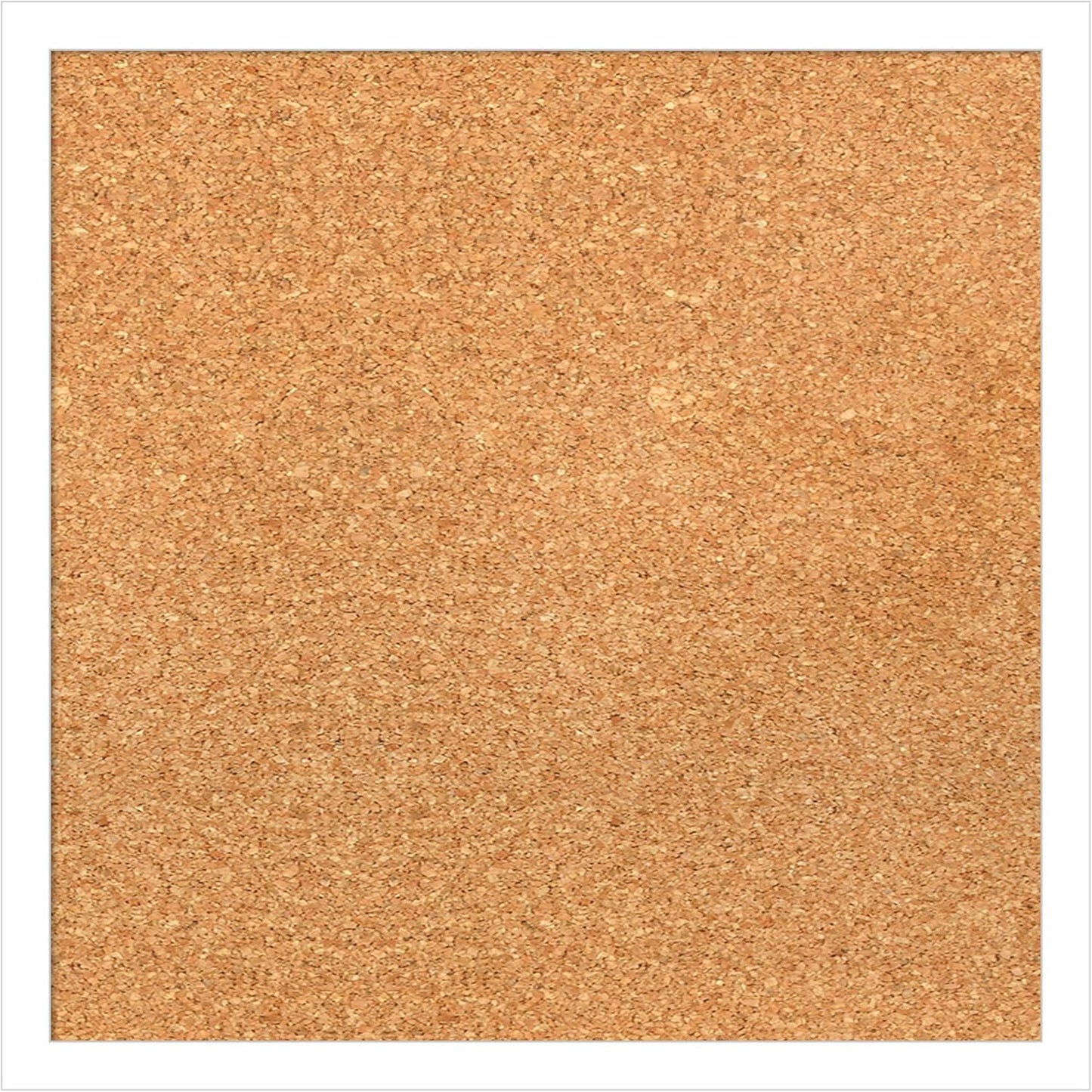 Amanti Art Natural Cork Board for Wall, 17x17 Vision Board with White Frame, Small Corkboard Office Decor for Home Organization, Modern Corkboard Pinboard to Display Items for Home Organization in