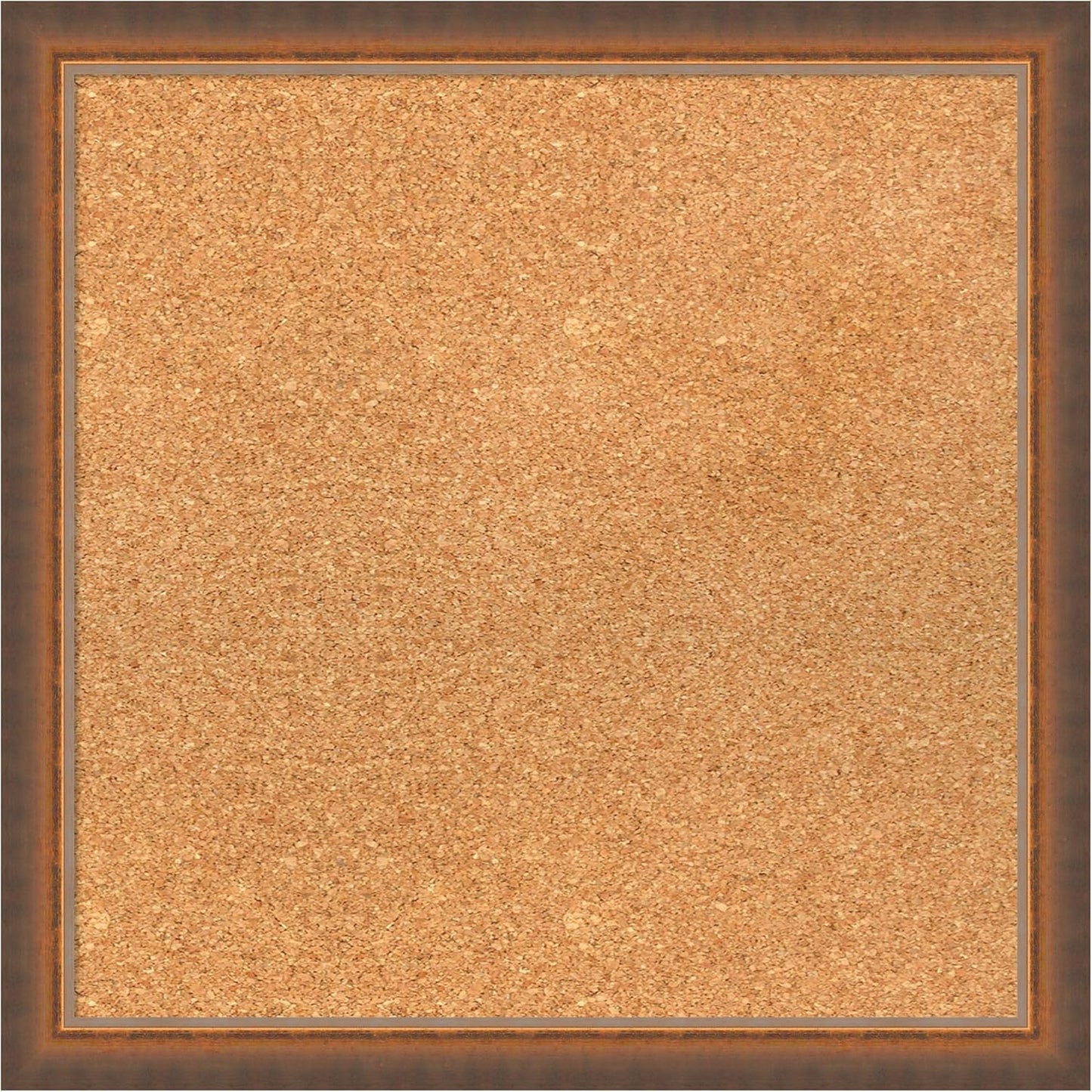 Amanti Art Natural Cork Board for Wall, 20x20 Vision Board with Bronze Frame, Small Corkboard Office Decor for Home Organization, Modern Corkboard Pinboard to Display Items for Home Organization in