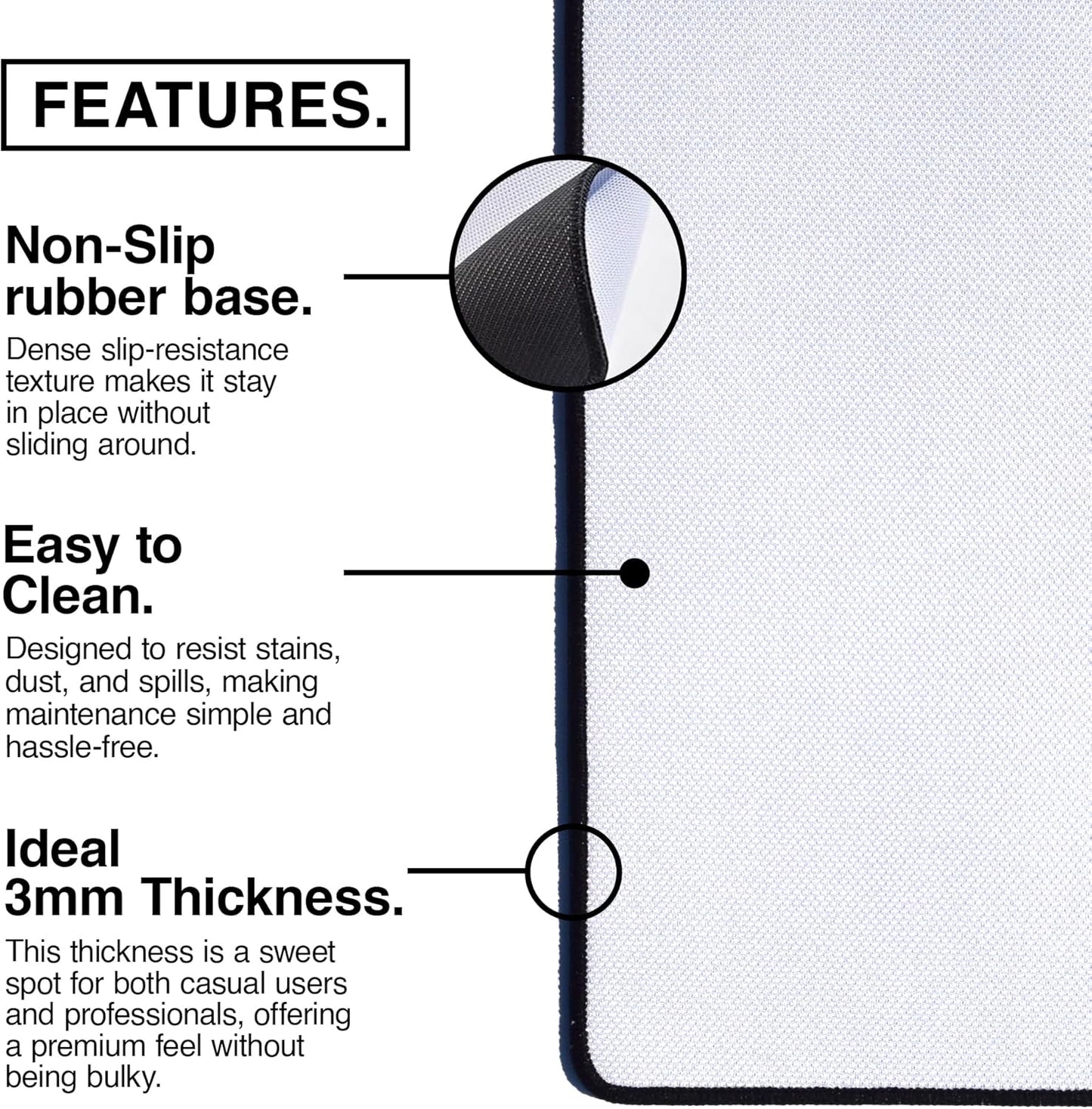 MPCO. Large Gaming Desk Pad - Fabric Desk Mats - Smooth Glide for Precision Gaming & Work